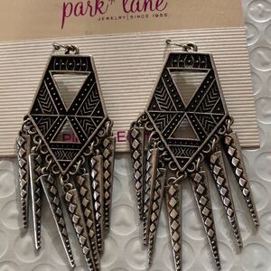 Park Lane Silver and Black Geometric Earrings